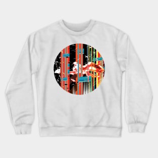 The Judge - Glitch Digital Abstract Art Rain, Clouds and Rainbows Crewneck Sweatshirt